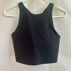 Athleta Conscious Twist Crop Black Blue Tank Top Size: Medium